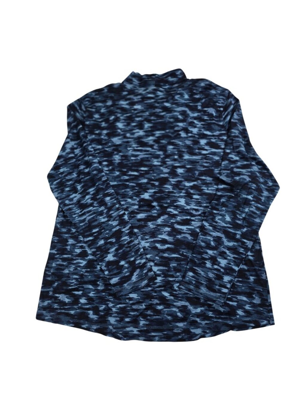 Athleta Womens XL Blue Camo Print Mock Neck Longโ Sleeve Performance Top NWT